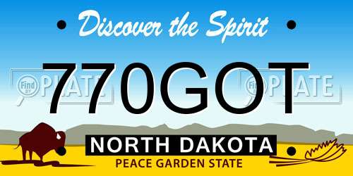 770GOT North Dakota License Plate