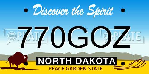770GOZ North Dakota License Plate