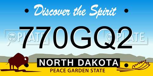 770GQ2 North Dakota License Plate