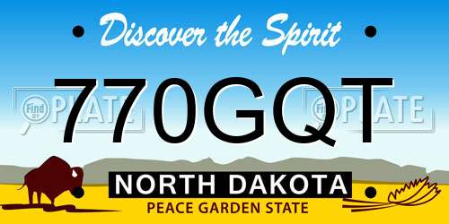 770GQT North Dakota License Plate