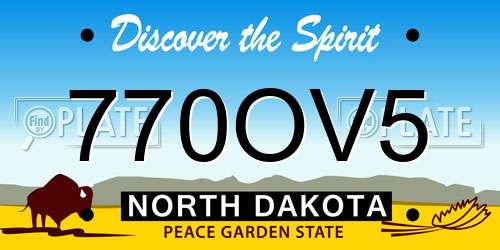 770OV5 North Dakota License Plate