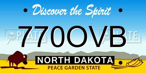 770OVB North Dakota License Plate