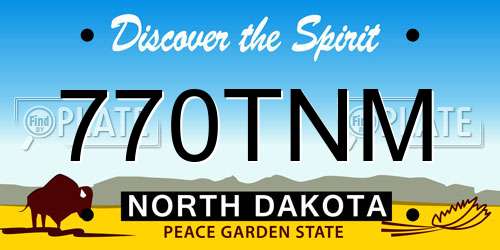 770TNM North Dakota License Plate