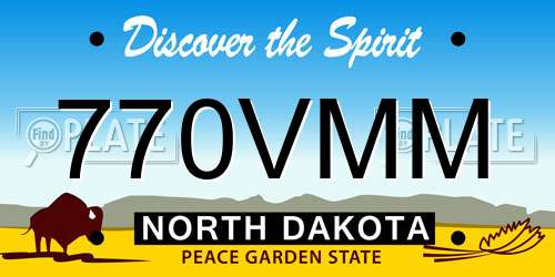770VMM North Dakota License Plate