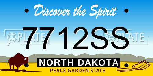 7712SS North Dakota License Plate