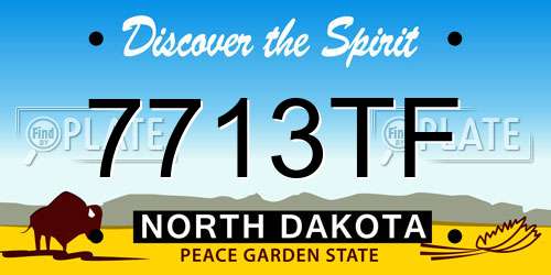 7713TF North Dakota License Plate