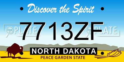 7713ZF North Dakota License Plate