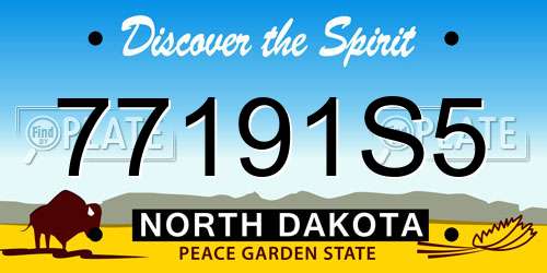 77191S5 North Dakota License Plate