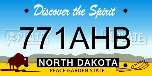 771AHB North Dakota License Plate