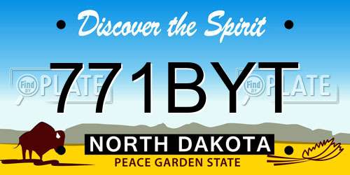 771BYT North Dakota License Plate