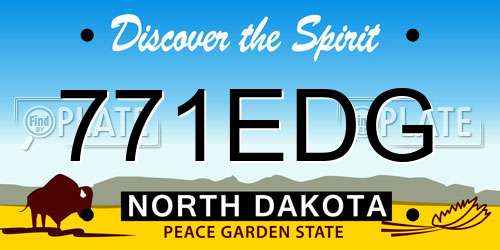 771EDG North Dakota License Plate