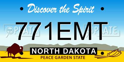 771EMT North Dakota License Plate