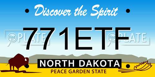 771ETF North Dakota License Plate
