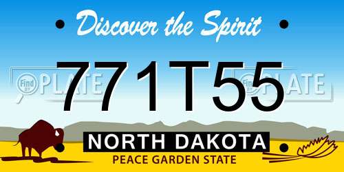 771T55 North Dakota License Plate