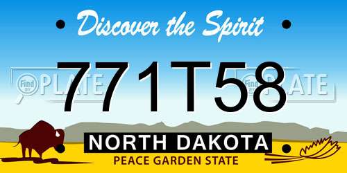 771T58 North Dakota License Plate