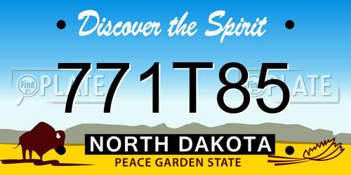 771T85 North Dakota License Plate