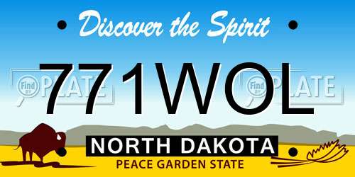 771WOL North Dakota License Plate
