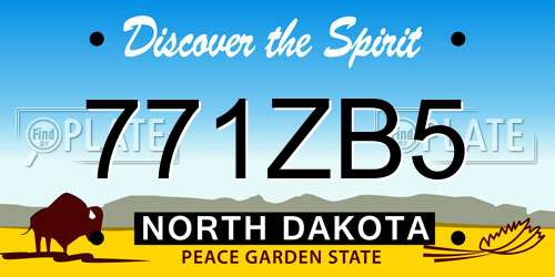 771ZB5 North Dakota License Plate
