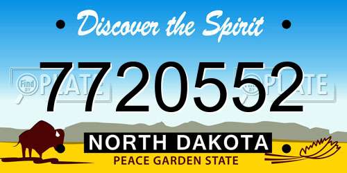 7720552 North Dakota License Plate