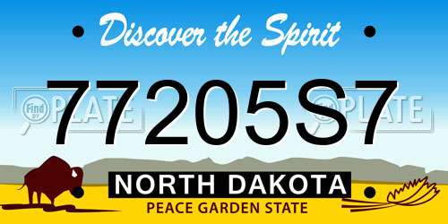 77205S7 North Dakota License Plate