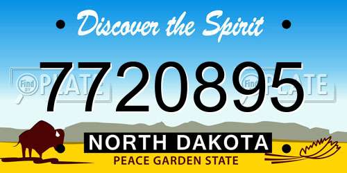 7720895 North Dakota License Plate