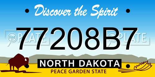 77208B7 North Dakota License Plate