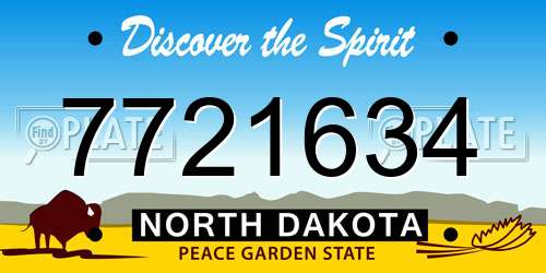 7721634 North Dakota License Plate
