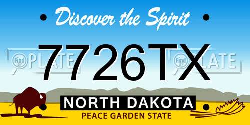 7726TX North Dakota License Plate