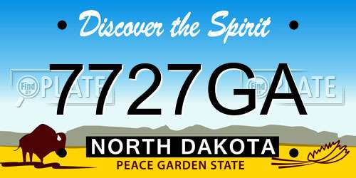 7727GA North Dakota License Plate