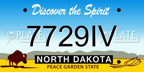 7729IV North Dakota License Plate