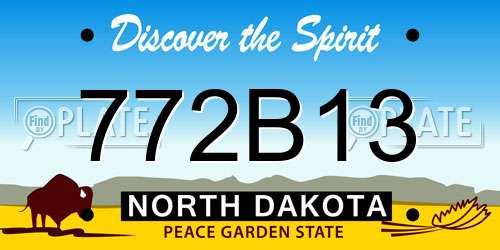 772B13 North Dakota License Plate