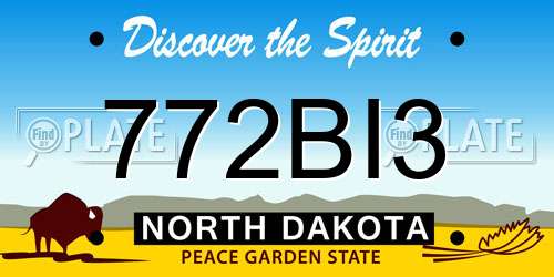 772BI3 North Dakota License Plate