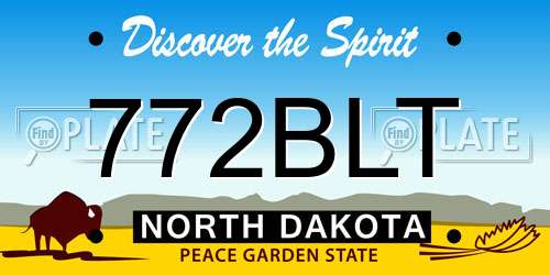 772BLT North Dakota License Plate