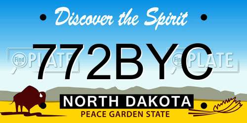 772BYC North Dakota License Plate