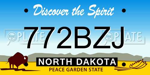 772BZJ North Dakota License Plate