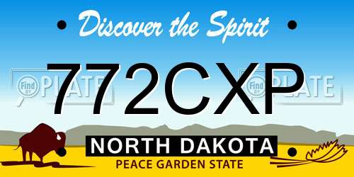 772CXP North Dakota License Plate