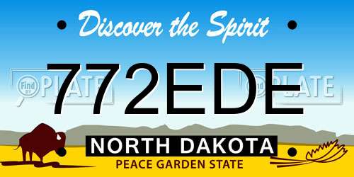 772EDE North Dakota License Plate