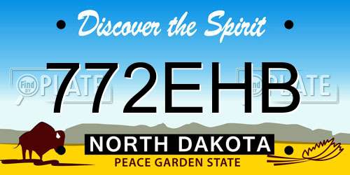 772EHB North Dakota License Plate