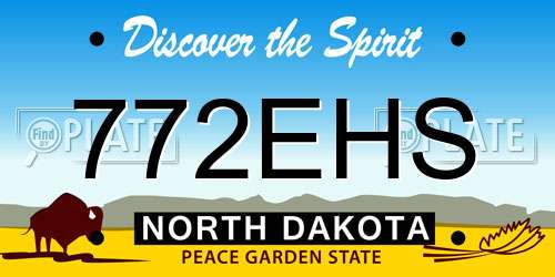 772EHS North Dakota License Plate