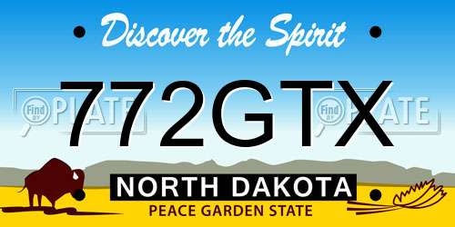772GTX North Dakota License Plate