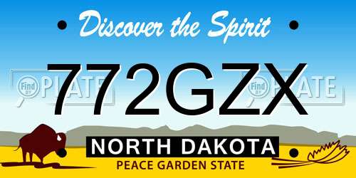772GZX North Dakota License Plate