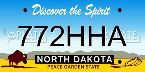 772HHA North Dakota License Plate