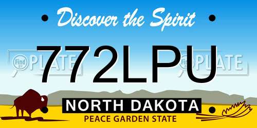 772LPU North Dakota License Plate