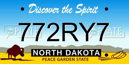 772RY7 North Dakota License Plate