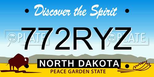 772RYZ North Dakota License Plate