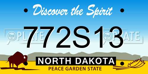 772S13 North Dakota License Plate