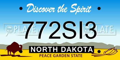772SI3 North Dakota License Plate