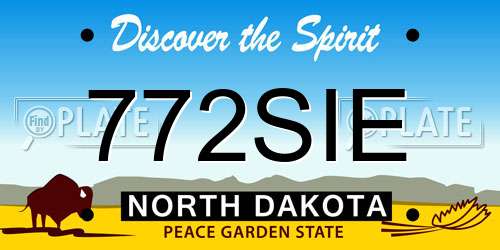 772SIE North Dakota License Plate