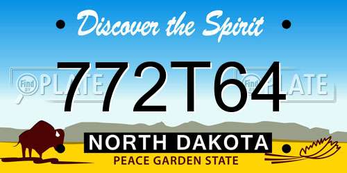 772T64 North Dakota License Plate