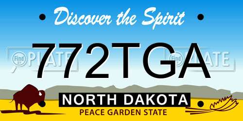 772TGA North Dakota License Plate